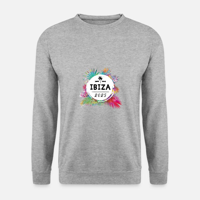 Ibiza 2025 Bunt - Unisex Pullover - Weißgrau meliert