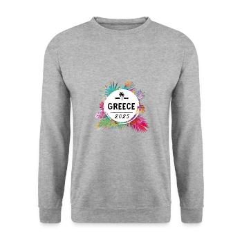 Grèce 2025 Coloré - Sweat-shirt Unisexe - gris chiné - Devant - Alina (178cm) & Michal (187cm)