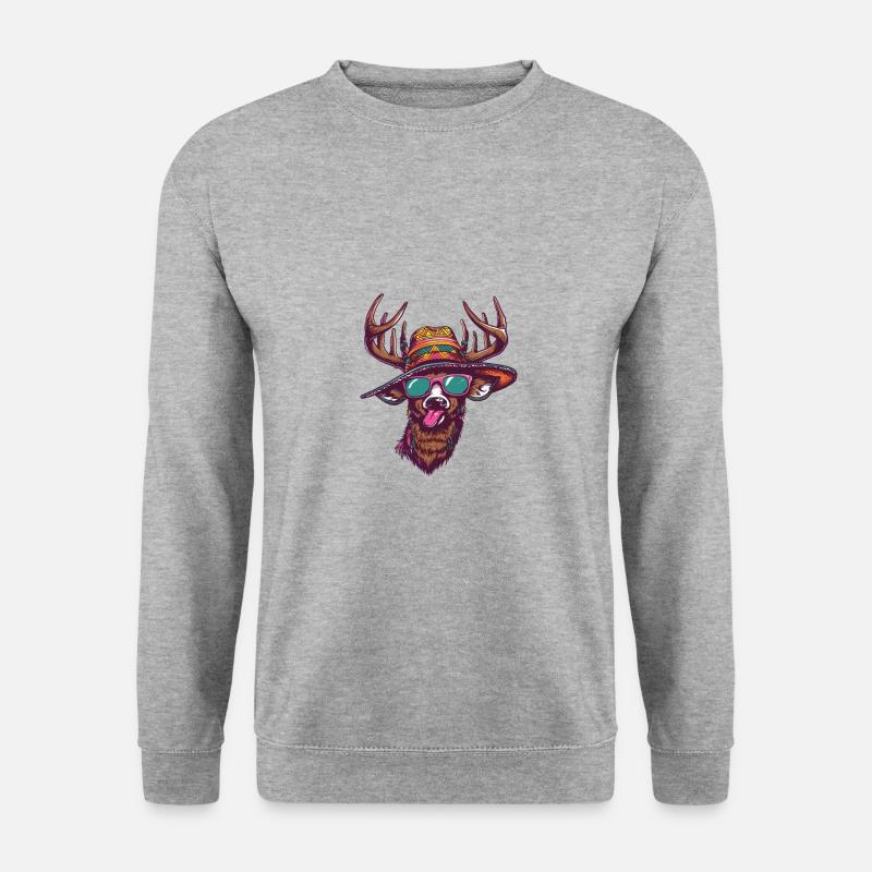 Deer Comic Funny Sombrero - Unisex Sweatshirt - salt & pepper