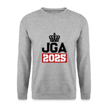 Jga 2025 Enterrement de vie de garçon - Sweat-shirt Unisexe - gris chiné - Devant - Alina (178cm) & Michal (187cm)