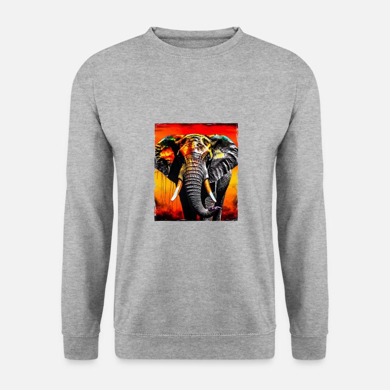 Portrait d’éléphant - Sweat-shirt Unisexe - gris chiné