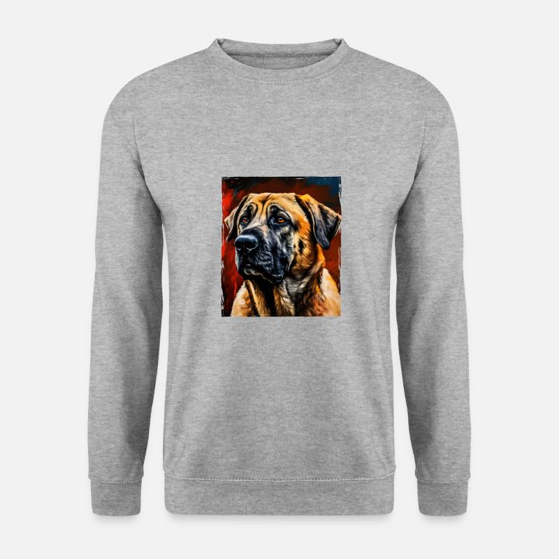 Kangal Hund Porträt - Unisex Pullover - Weißgrau meliert
