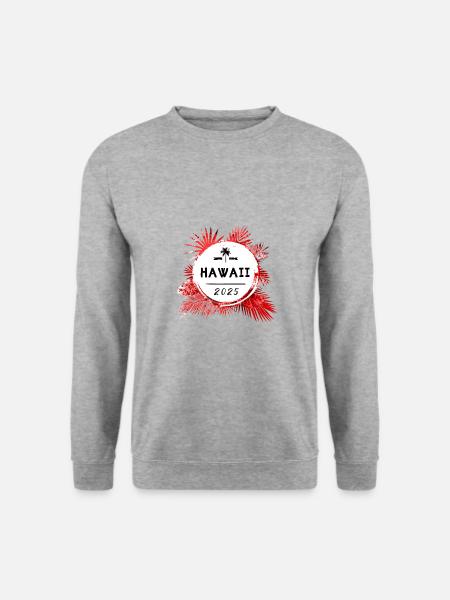 Hawaii 2025 Bunt - Unisex Pullover - Weißgrau meliert