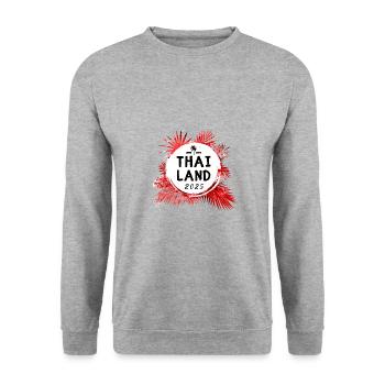 Thailand 2025 Bunt - Unisex Pullover - Weißgrau meliert - Vorne - Alina (178cm) & Michal (187cm)