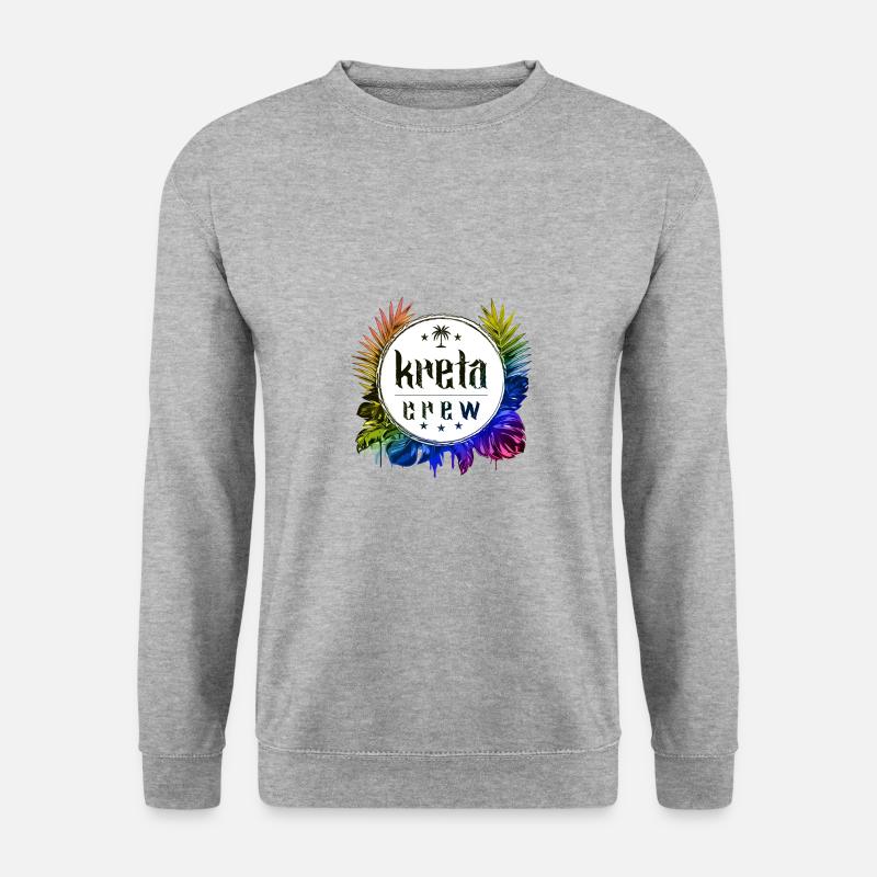Kreta Crew Bunt - Unisex Pullover - Weißgrau meliert