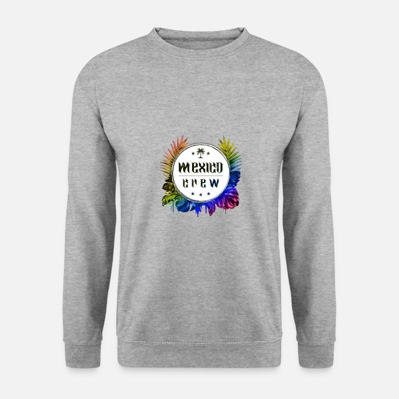 Mexiko Crew Bunt - Unisex Pullover - Weißgrau meliert