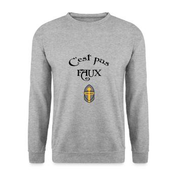 C'est pas faux ! - Sweat-shirt Unisexe - gris chiné - Devant - Alina (178cm) & Michal (187cm)