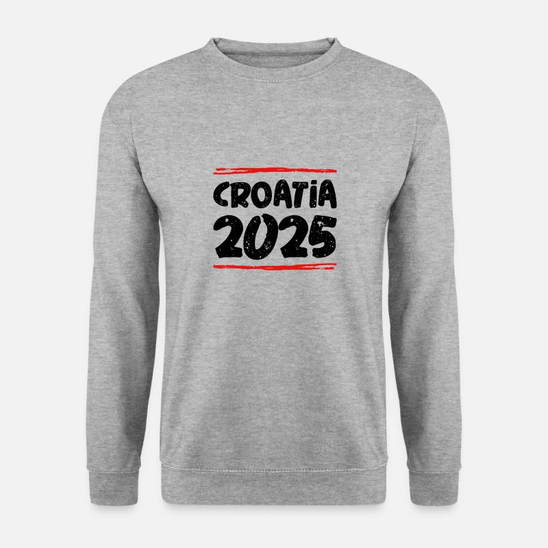 Croatia 2025 Spruch - Unisex Pullover - Weißgrau meliert