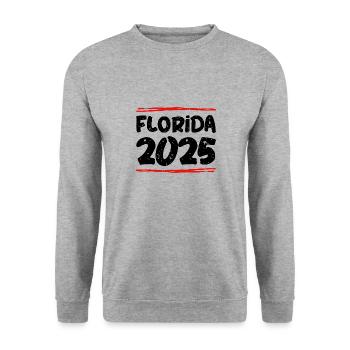 Florida 2025 Spruch - Unisex Pullover - Weißgrau meliert - Vorne - Alina (178cm) & Michal (187cm)