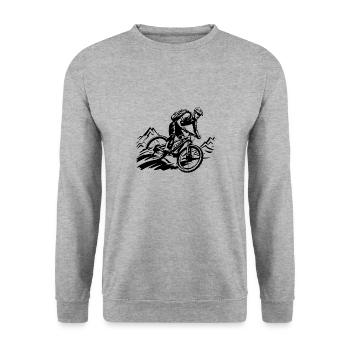 Mountainbiker Mountainbike - Unisex Pullover - Weißgrau meliert - Vorne - Alina (178cm) & Michal (187cm)
