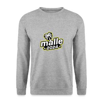 Malle 2024 Palmier de Majorque - Sweat-shirt Unisexe - gris chiné - Devant - Alina (178cm) & Michal (187cm)