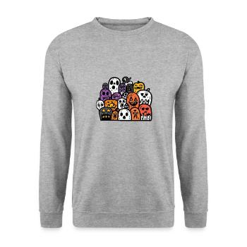 Halloween Party Figures - Unisex Sweatshirt - salt & pepper - Front - Alina (178cm) & Michal (187cm)