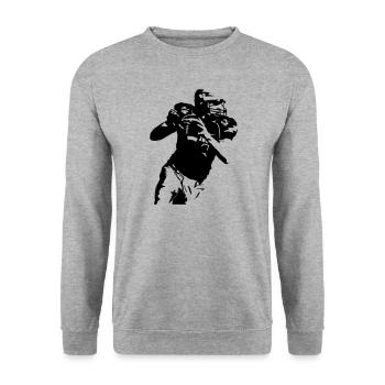 Quarterback / American Football - Unisex Sweatshirt - salt & pepper - Front - Alina (178cm) & Michal (187cm)