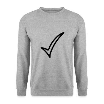 Crochet Emoji Esquisse Dessin Noir - Sweat-shirt Unisexe - gris chiné - Devant - Alina (178cm) & Michal (187cm)