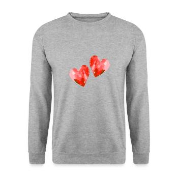 Coeurs en amour Mariage Saint-Valentin - Sweat-shirt Unisexe - gris chiné - Devant - Alina (178cm) & Michal (187cm)
