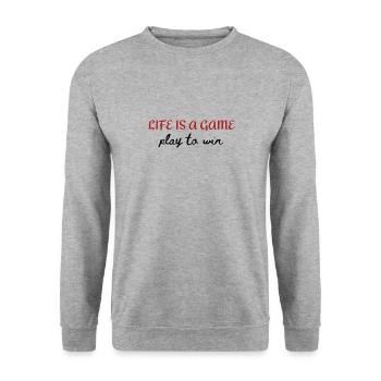 Life is a game - Unisex Sweatshirt - salt & pepper - Front - Alina (178cm) & Michal (187cm)