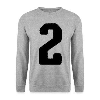 Maillot numéro 2 - Sweat-shirt Unisexe - gris chiné - Devant - Alina (178cm) & Michal (187cm)