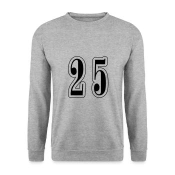 25 Zahl symbol - Unisex Pullover - Weißgrau meliert - Vorne - Alina (178cm) & Michal (187cm)