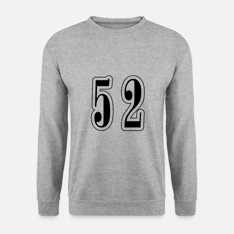 52 Zahl Symbol - Unisex Pullover - Weißgrau meliert