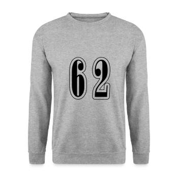 62 Symbole numérique - Sweat-shirt Unisexe - gris chiné - Devant - Alina (178cm) & Michal (187cm)