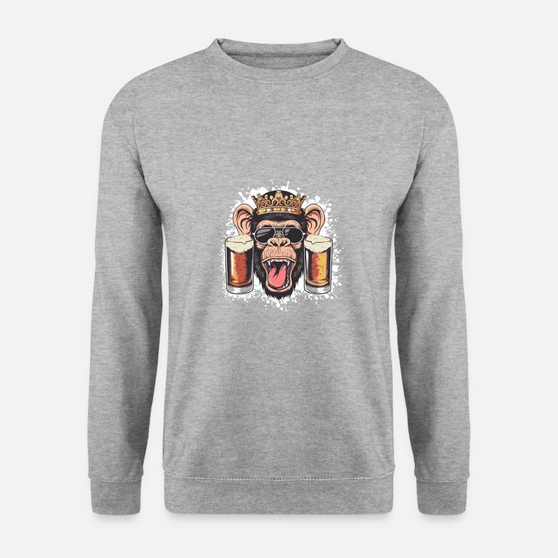 Monkey Beer Funny - Unisex Sweatshirt - salt & pepper