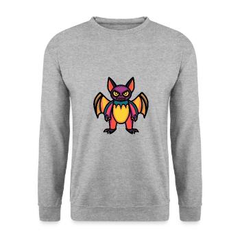 Fledermaus Halloween Tier - Unisex Pullover - Weißgrau meliert - Vorne - Alina (178cm) & Michal (187cm)