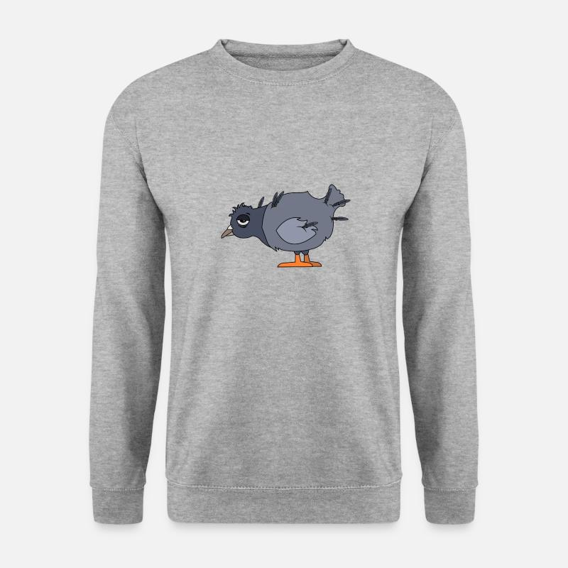 Müde Taube - Unisex Pullover - Weißgrau meliert