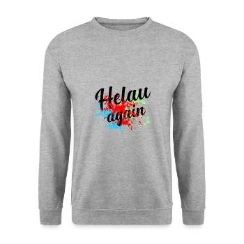 Helau Alaaf Fasching Fastnacht - Unisex Pullover - Weißgrau meliert - Vorne - Alina (178cm) & Michal (187cm)