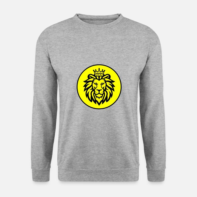 Löwe Krone Symbol - Unisex Pullover - Weißgrau meliert