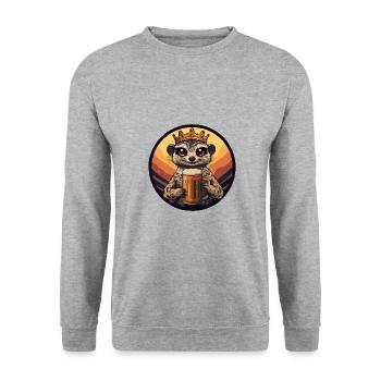 Bande dessinée sur la bière de suricate - Sweat-shirt Unisexe - gris chiné - Devant - Alina (178cm) & Michal (187cm)
