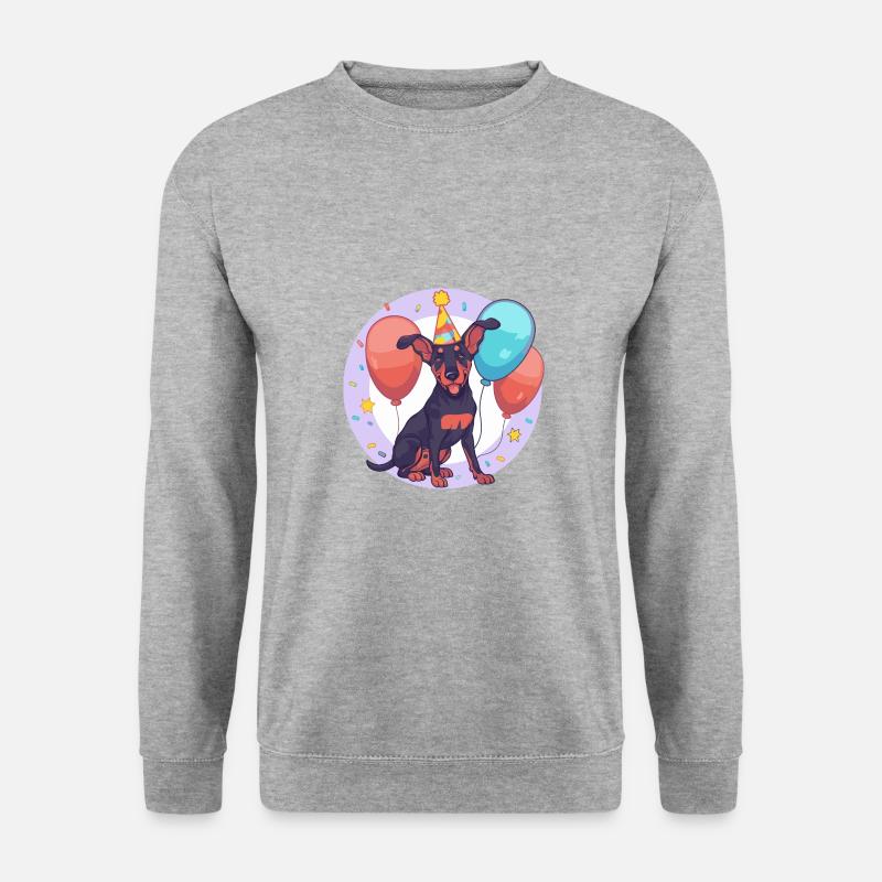 Doberman Dog Birthday Comic - Unisex Sweatshirt - salt & pepper