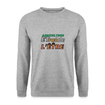 Agriculteur Et Fier De l'Etre - Sweat-shirt Unisexe - gris chiné - Devant - Alina (178cm) & Michal (187cm)