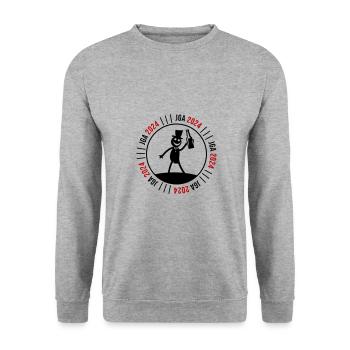 Enterrement de vie de garçon 2024 - Sweat-shirt Unisexe - gris chiné - Devant - Alina (178cm) & Michal (187cm)