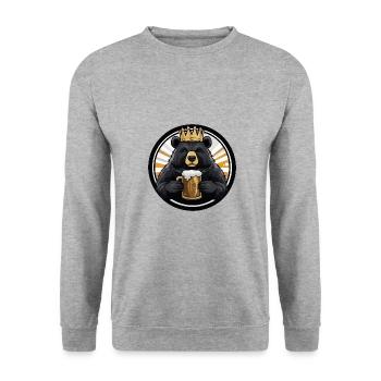 Bear Beer Comic - Unisex Sweatshirt - salt & pepper - Front - Alina (178cm) & Michal (187cm)