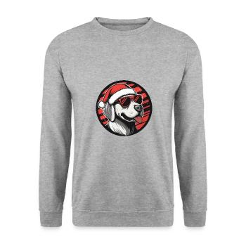 Labrador chien Noël cool - Sweat-shirt Unisexe - gris chiné - Devant - Alina (178cm) & Michal (187cm)