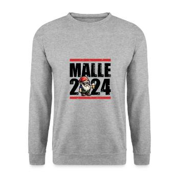 Malle 2024 Mallorca Lustig - Unisex Pullover - Weißgrau meliert - Vorne - Alina (178cm) & Michal (187cm)