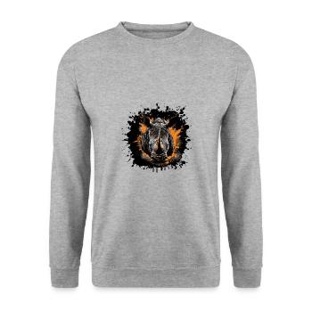 Rhinoceros Portrait - Unisex Sweatshirt - salt & pepper - Front - Alina (178cm) & Michal (187cm)