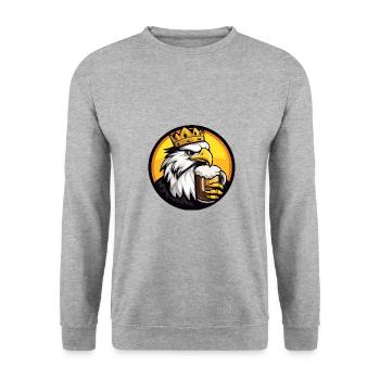 Bande dessinée Eagle Beer - Sweat-shirt Unisexe - gris chiné - Devant - Alina (178cm) & Michal (187cm)