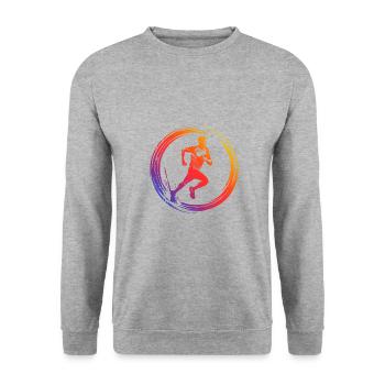 Running Marathon Silhouette Colorful - Unisex Sweatshirt - salt & pepper - Front - Alina (178cm) & Michal (187cm)