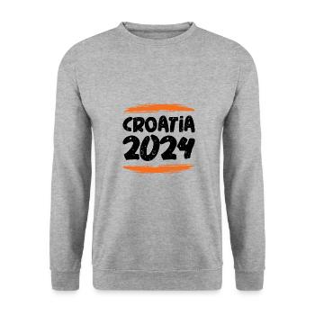 Croatia 2024 - Unisex Pullover - Weißgrau meliert - Vorne - Alina (178cm) & Michal (187cm)