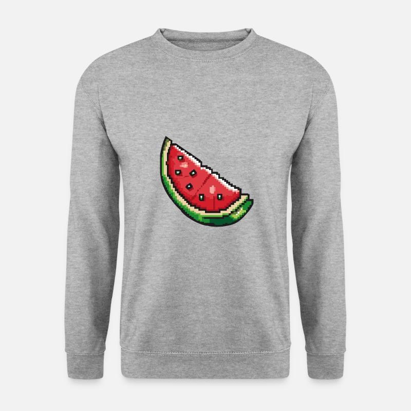 Pastèque Pixel Gamer - Sweat-shirt Unisexe - gris chiné