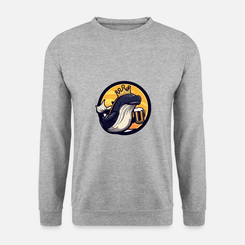 Whale Beer Comic - Unisex Sweatshirt - salt & pepper