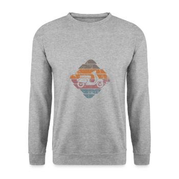 Moped - Unisex Pullover - Weißgrau meliert - Vorne - Alina (178cm) & Michal (187cm)