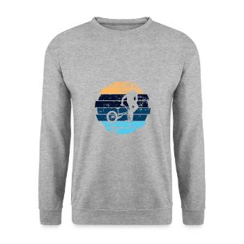 BMX - Unisex Pullover - Weißgrau meliert - Vorne - Alina (178cm) & Michal (187cm)