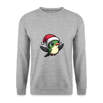 Hummingbird Bird Christmas Christmas - Unisex Sweatshirt - salt & pepper - Front - Alina (178cm) & Michal (187cm)