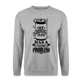 Angler - Unisex Pullover - Weißgrau meliert - Vorne - Alina (178cm) & Michal (187cm)