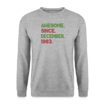 Awesome Since December Christmas Ave 1983 - Unisex Pullover - Weißgrau meliert - Vorne - Alina (178cm) & Michal (187cm)