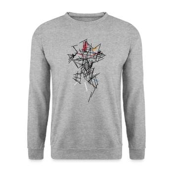 Abstract - Unisex Sweatshirt - salt & pepper - Front - Alina (178cm) & Michal (187cm)