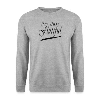 I'm Just Flutiful - Unisex Sweatshirt - salt & pepper - Front - Alina (178cm) & Michal (187cm)