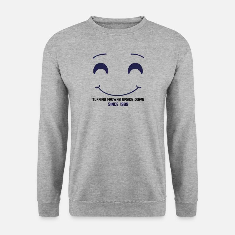 Turning Frowns Upside Down Since 1999 - Unisex Sweatshirt - salt & pepper